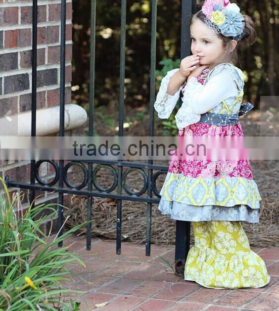 2017 kids boutique clothing sets girl sweet ruffle clothing baby girl cotton dress outfit