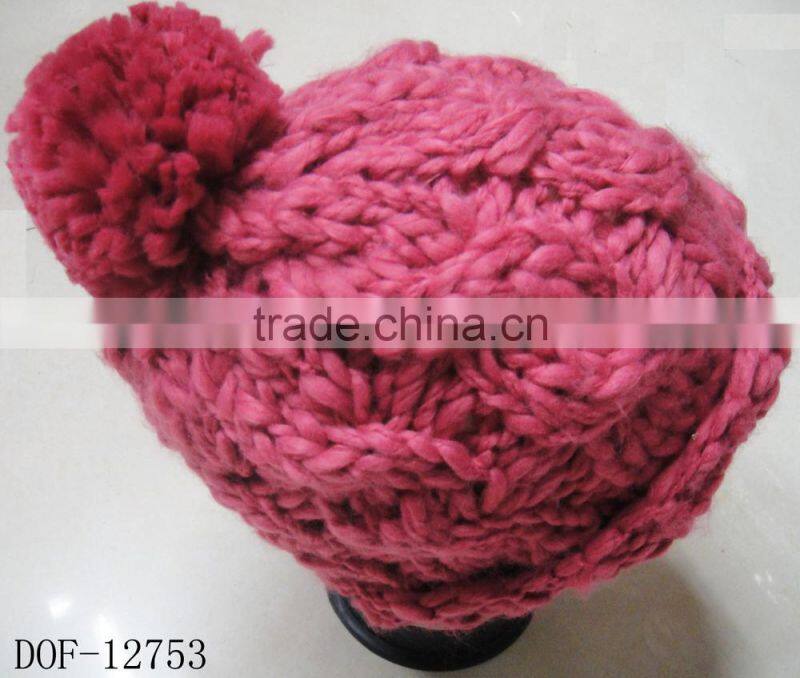 Fashion crochet most popular 100%acrylic knitted hat for winter