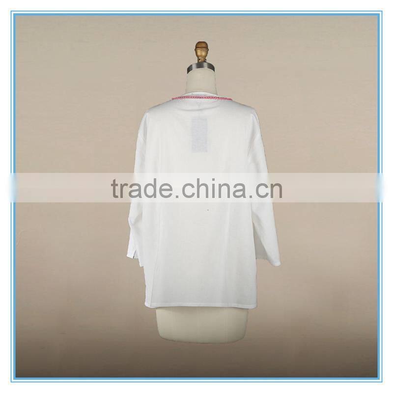 New design custom t shirt Sweatshirts office lady shirt with high quality