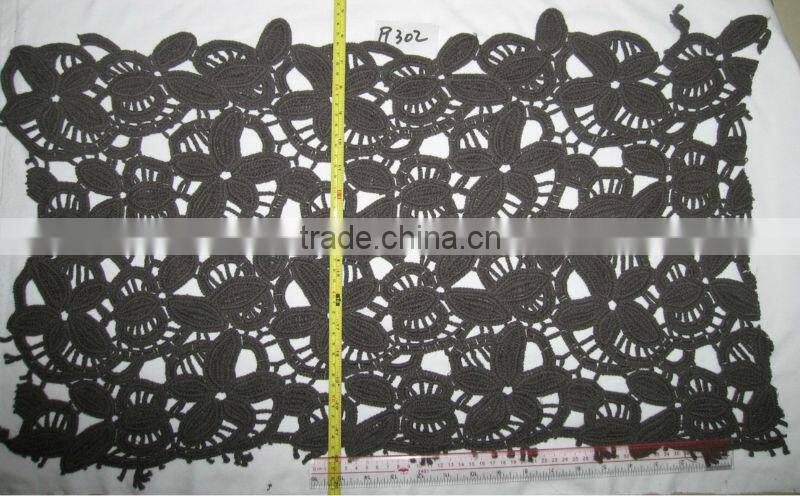 100% Cotton Crochet Fabric With Flower Lace Pattern
