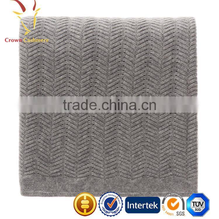 Soft Best Quality 100% Pure Cable Knitted Cashmere Blanket