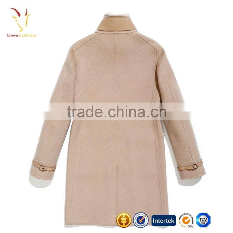 Korea Style Woolen Winter Coat,Women Winter Long Coat With fur Collar