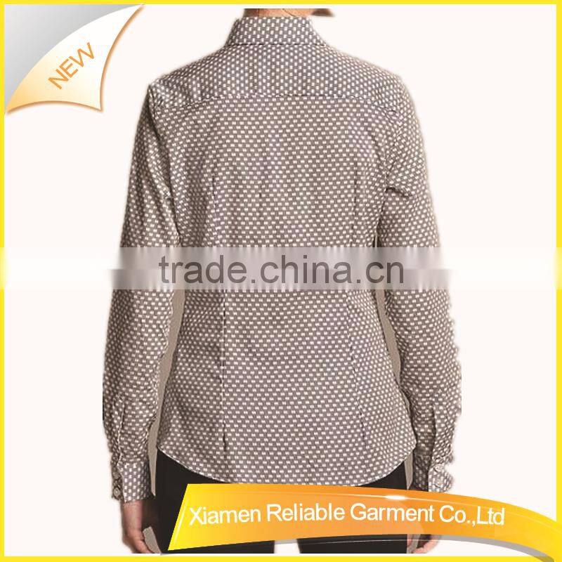 Dot women slim casual long sleeve shirt