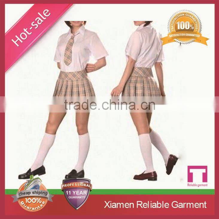 Custom top quality blank cheap school girls sex uniform by clothing manufacturer