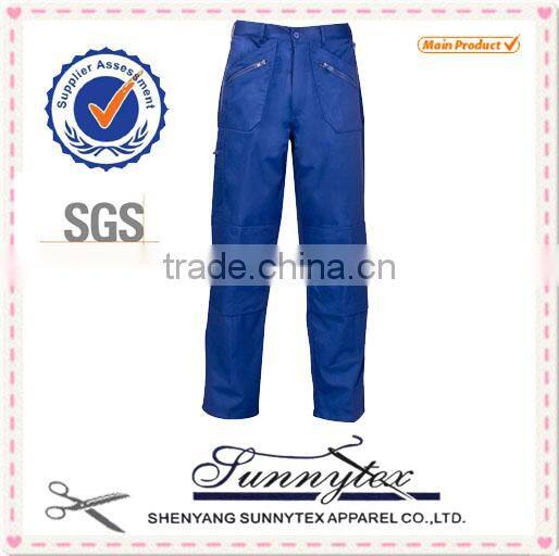Sunnytex China best selling multipockets blue wear work trousers
