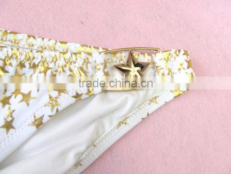 M866 dingyang fashion sexy latest metal five star split bikini swimwear