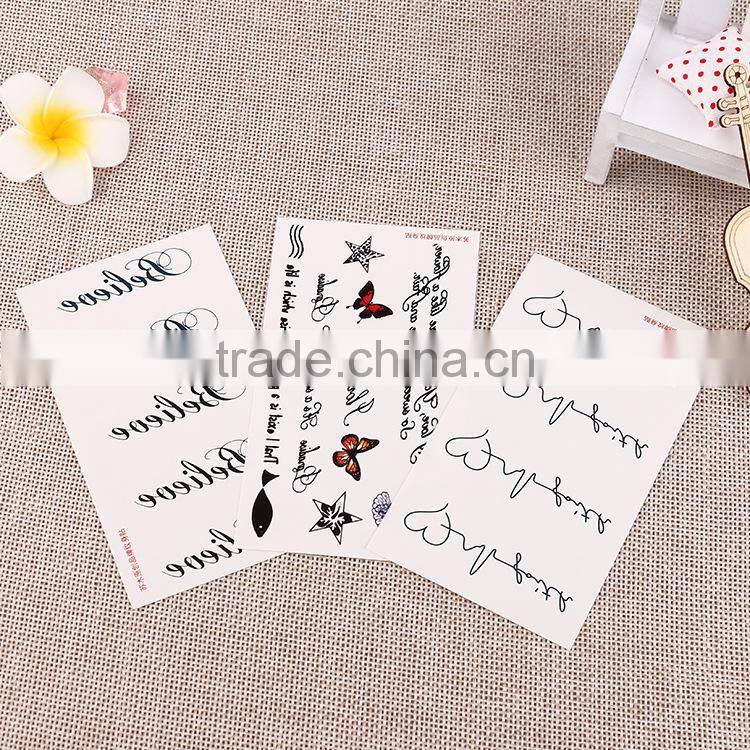 Waterproof tattoo sticker non-toxic enviroment protection sticker children decoration sticker