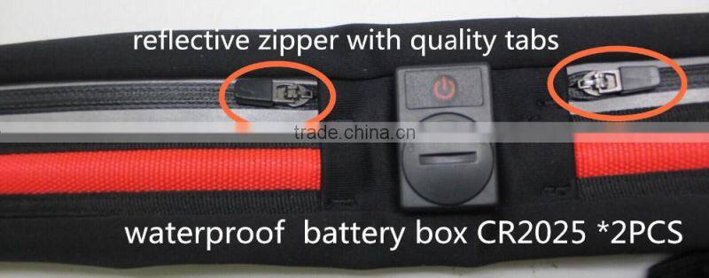 battery control LED flashing reflective flip belt running safety warning belt