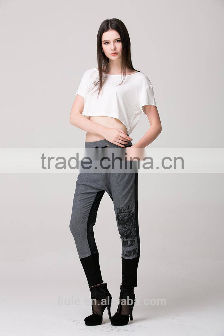 animal pattern embroideried women sweat pants for wholesale