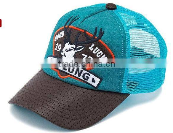 Deer Patch Embroidered Net Surface Baseball Cap Wholesale