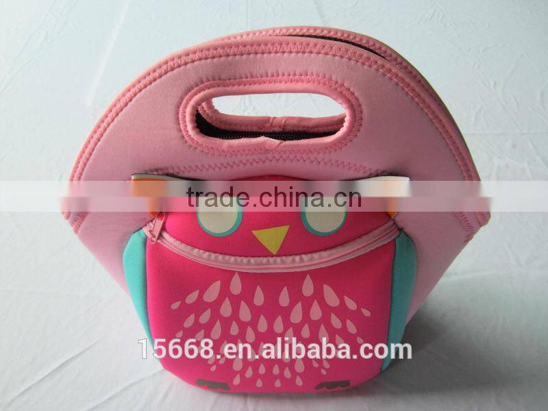 GR-W0067 hot sale animal design neoprene kid lunch bag