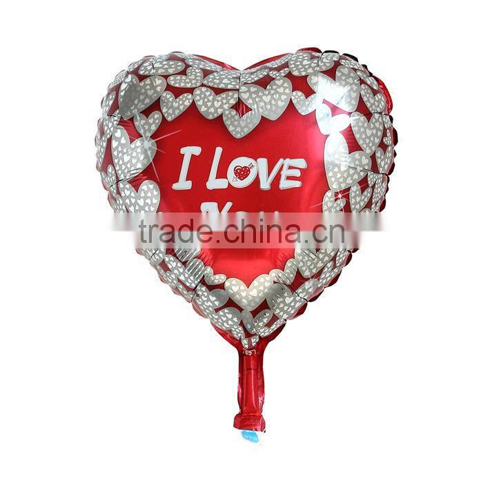 Aluminium Foil Balloons Party Decoration Heart Red Message "I Love You" Pattern