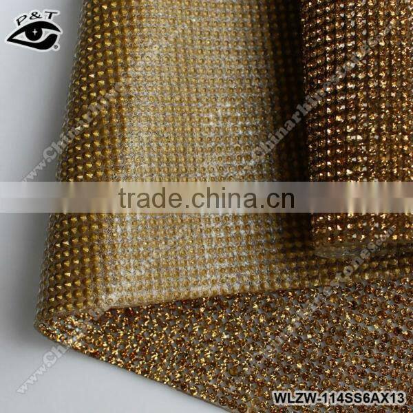 New Design 2MM SS06 Topaz Color Iron on Chaton Rhinestone Mesh For Shoes