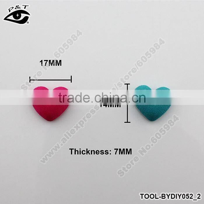 17x14mm Flatback fabric button heart shaped button for clothing hair accessories craft bags shoes