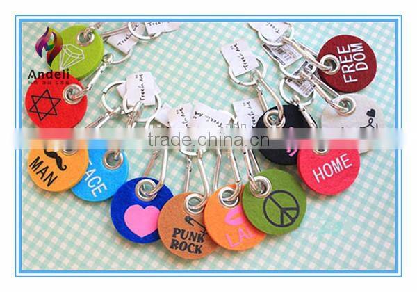 cheap promotional custom metal keychain with felt