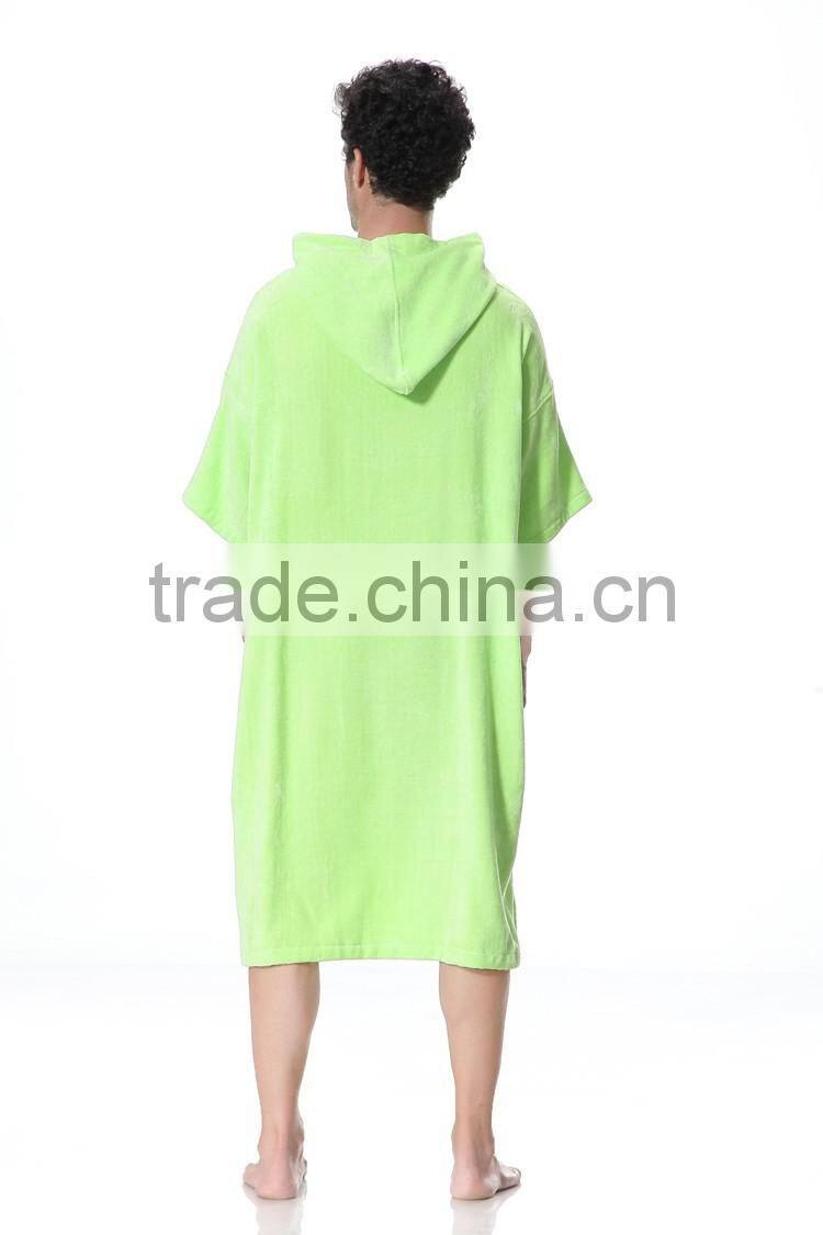 Wholesale unisex cotton terry green poncho