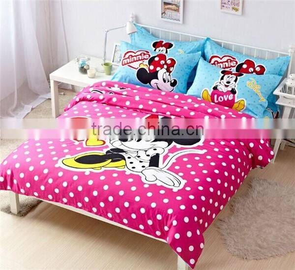 Wholesale Mickey Mouse bedding set for kids Mickey Minnie bedding set of 3pcs for single beds
