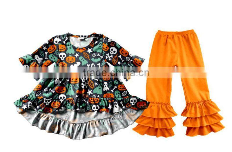 2017 children halloween clothes wholesale chevron fall 2pcs outfit baby winter clothing