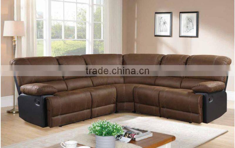 living room recliner sectional sofa/ Bonded Leather corner sofa
