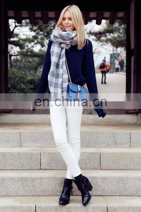 New Arrival Plaid Blanket Shawl Scarf Embroider OEM Acceptable
