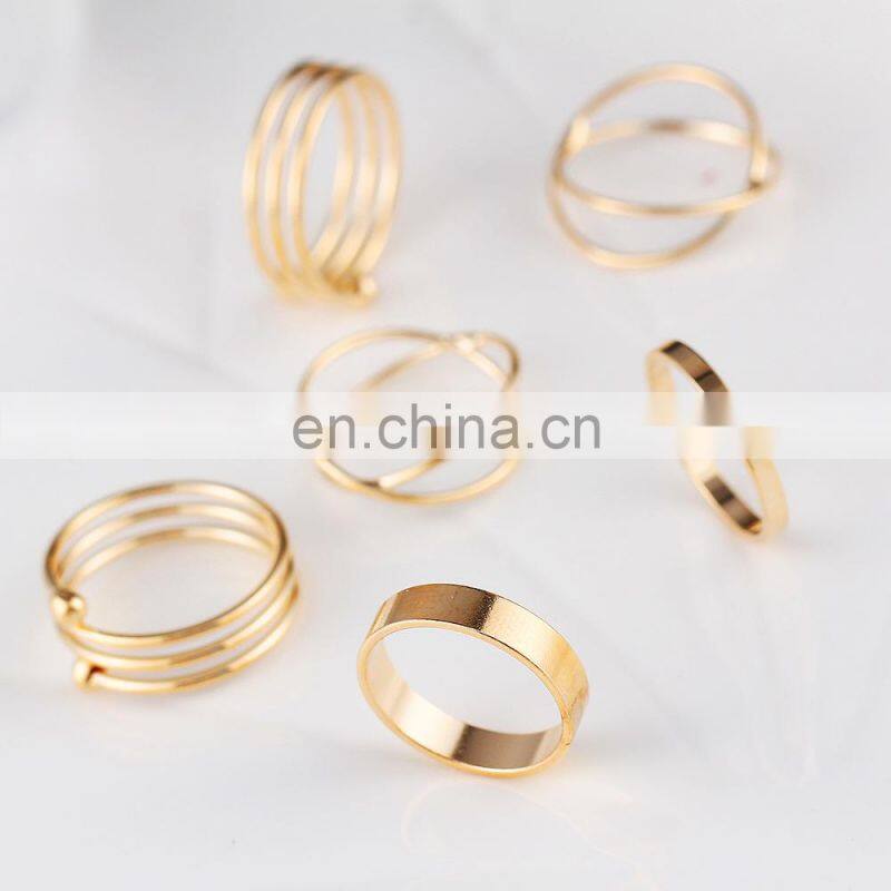 6PCS/Set Party Gift Midi Finger Ring Set Women Girl Punk Jewelry Knuckle Rings