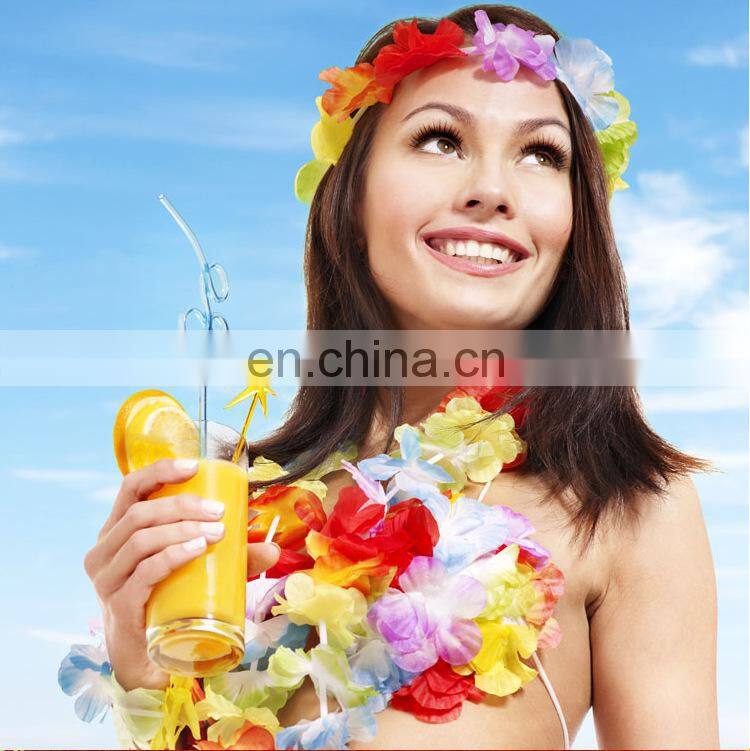 Blue Hawaiian Flower Lei Wedding Flower Garlands Flower Strings Decoration
