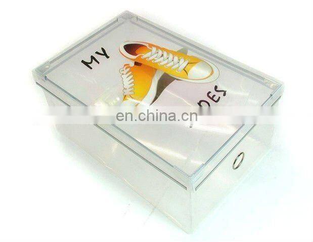 clear plastic shoe box with handle