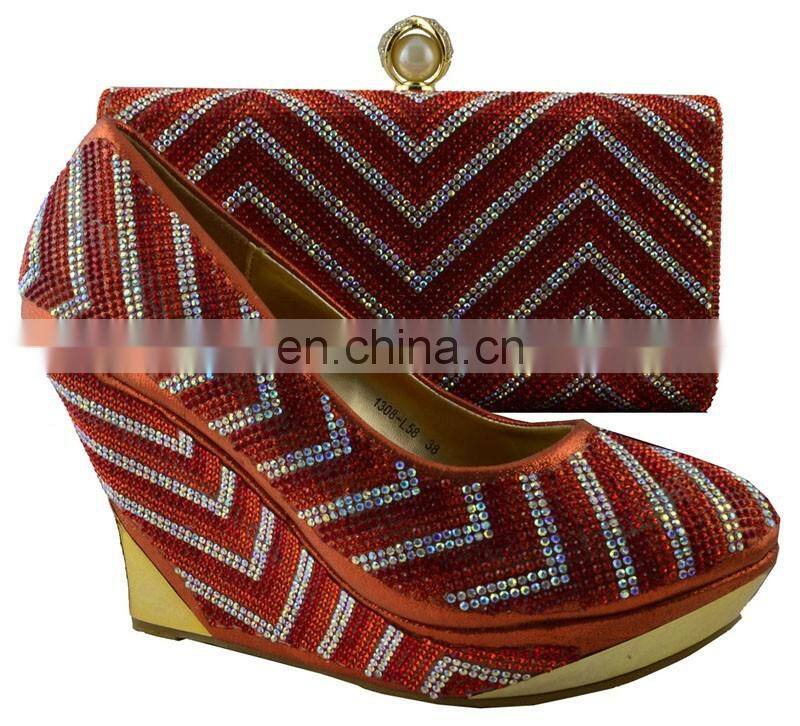 ladies italian shoe and bag/ wedding wedge shoe bags
