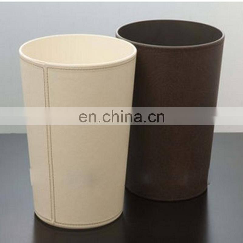 Factory direct sale acrylic pu garbage bin leather garbage can acrylic pu garbage bin