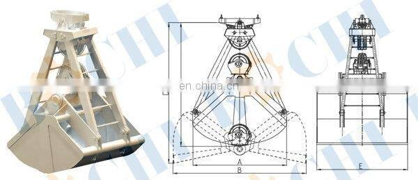Four Rope Double Petal Crane Grab Bucket