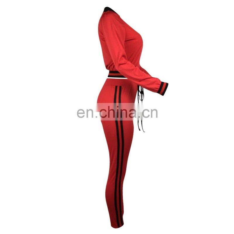 Women Sexy Letter Printing Crop Top Workout Legging Casual Tracksuit Set