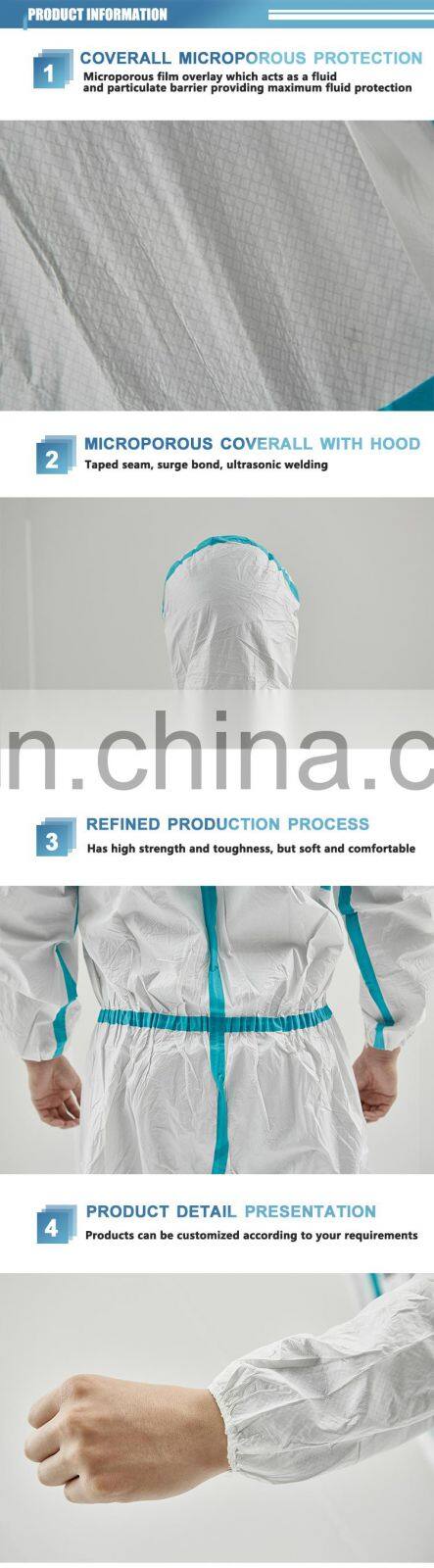 Disposable Medical Surgeon Coveralls EN 14126 type 5/6 Coverall