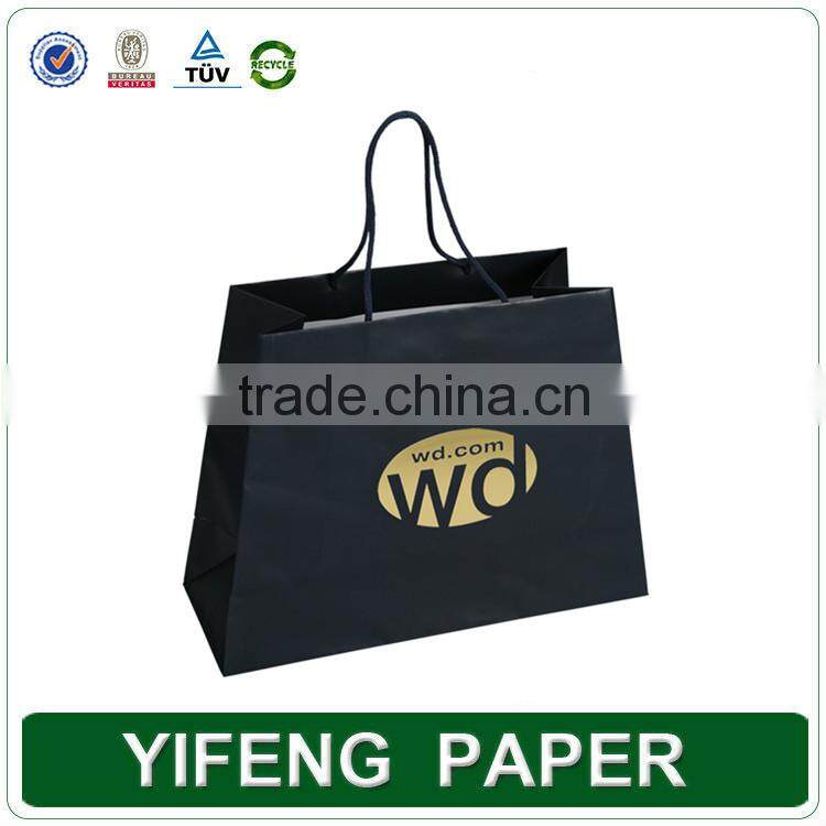 Alibaba Matte Black Color Custom Brown Kraft Paper Bag For Wholesale