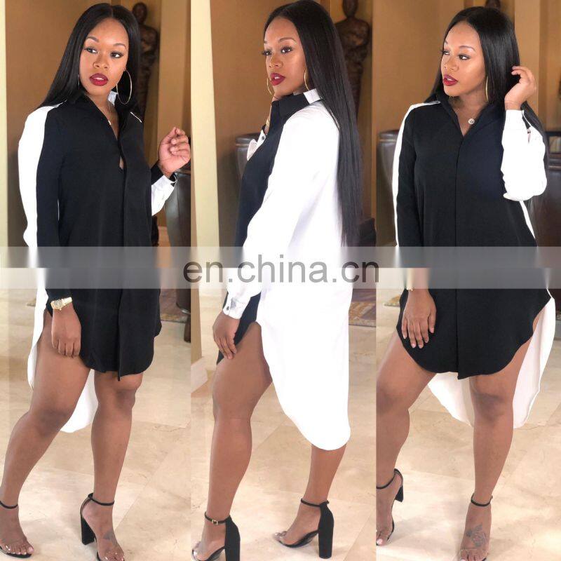 Irregular Stitching Long T-shirt Dress