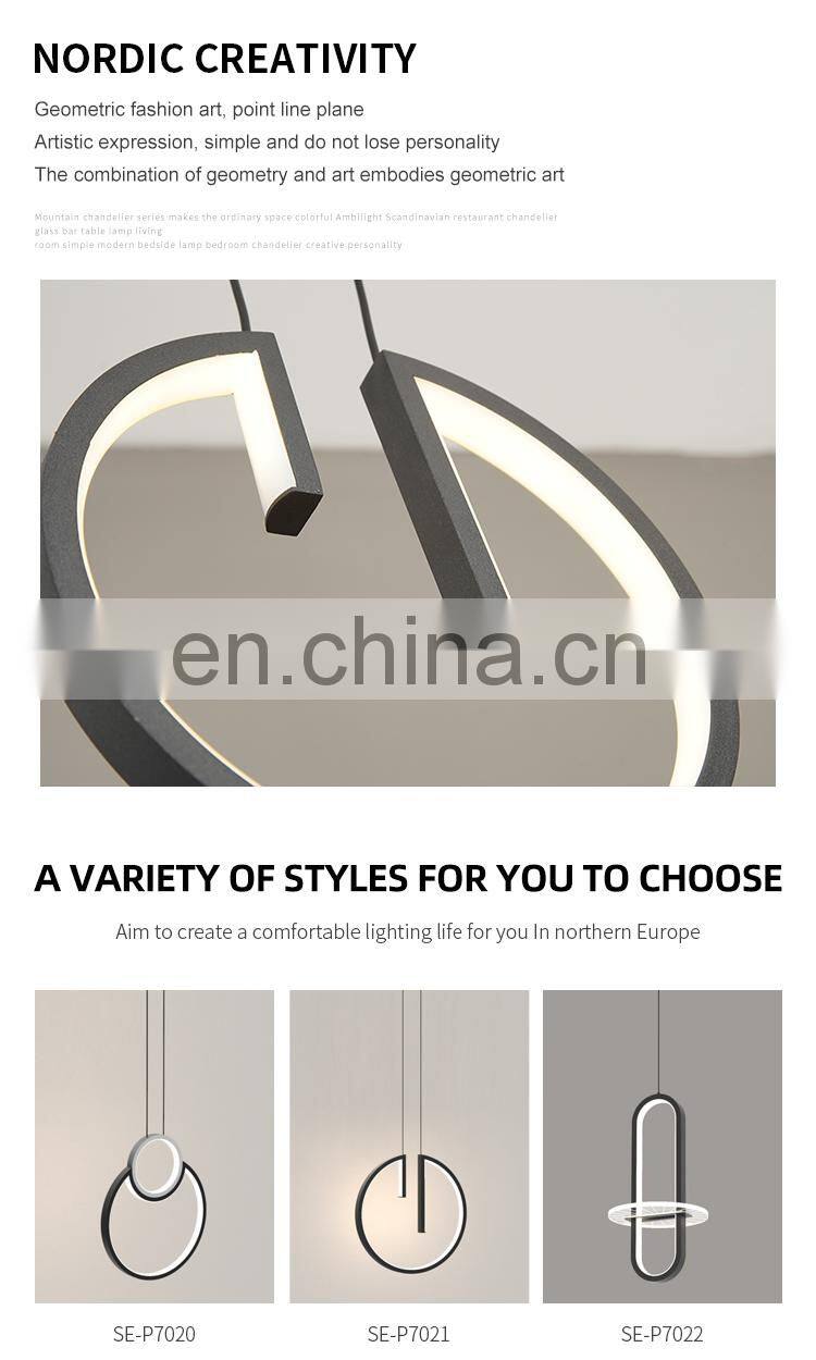 Indoor Decoration Chandelier Bedroom Hotel Cafe Aluminum Acrylic Modern LED Chandelier Lamp