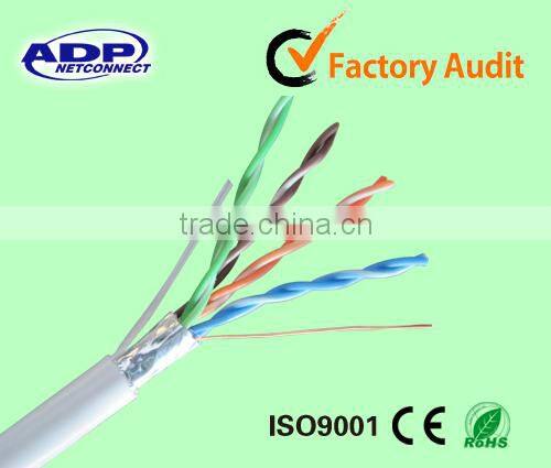 Customize High Speed Waterproof PVC FTP Cat 5e cat5 Network Lan Cable 0.5mm 24AWG Solid BC Copper price
