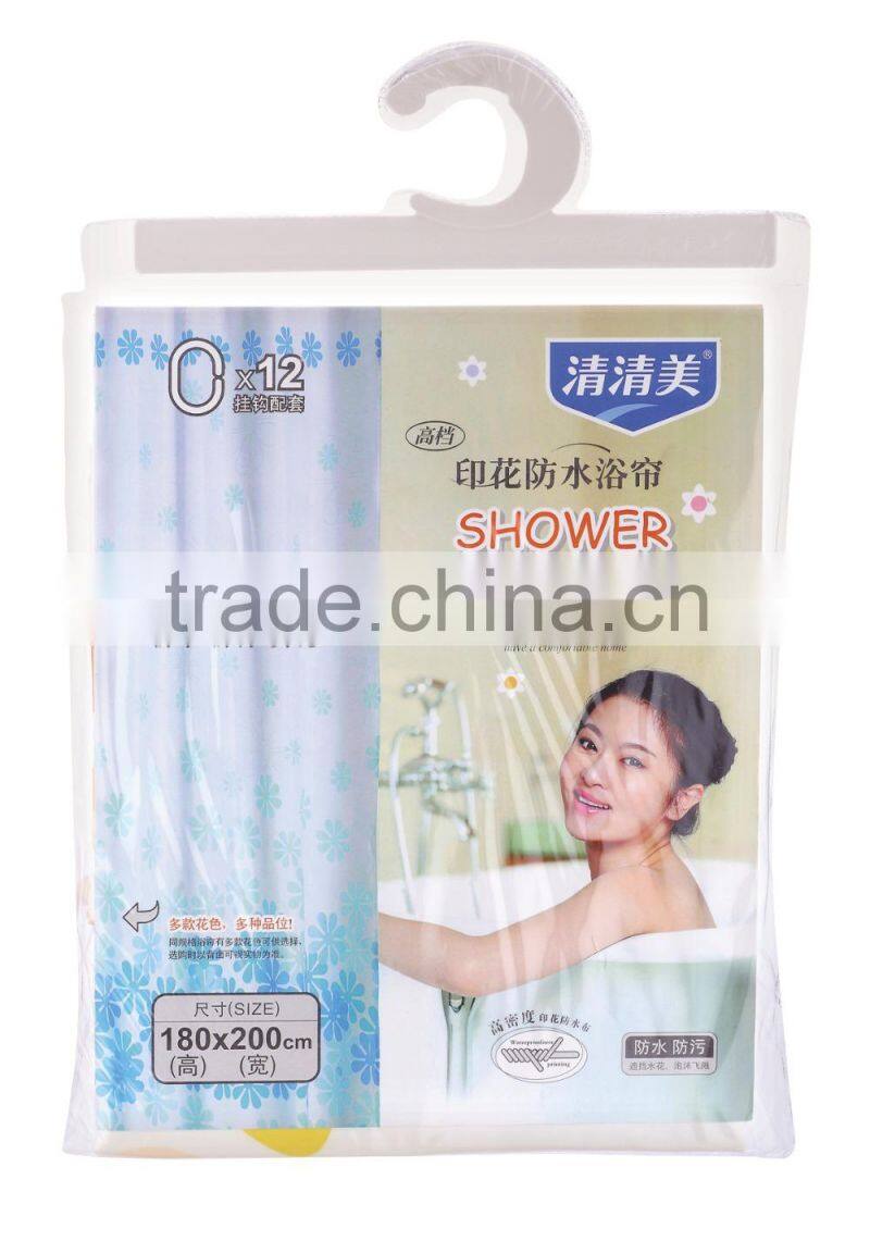 PEVA Bathroom hooks shower curtain