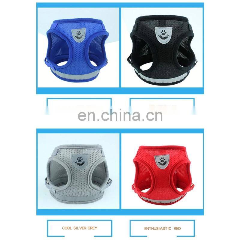 Dog Harness with Leash Summer Pet Adjustable Reflective Vest Walking Lead for Puppy Polyester Mesh Harness