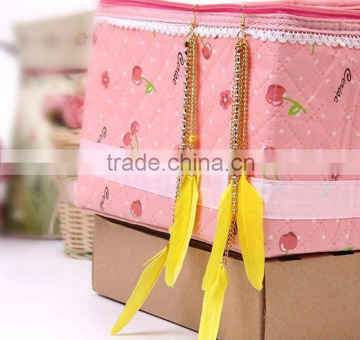 Fashion Feather Tie-in Dress Diamond Earrings