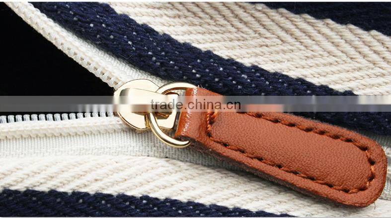 2016 fashion stripe canvas designer handbag ladies leisure bag wholesale