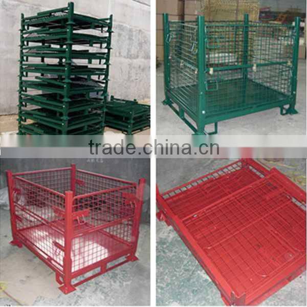 Industrial welded stackable metal pallet size steel container