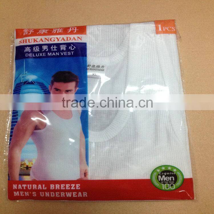 0.74USD Stock Cheappest Rib Cotton Wholesale Men Tank Top Singlet/ Men Tops ( kcbx003 )