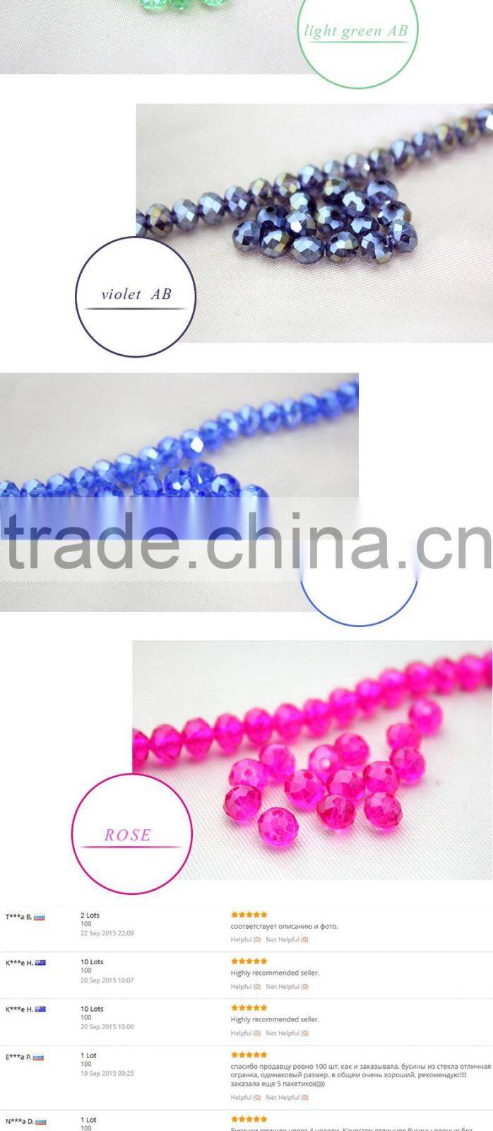 new plated color glass beads shiny AB grade A glass bead charm beading accessories