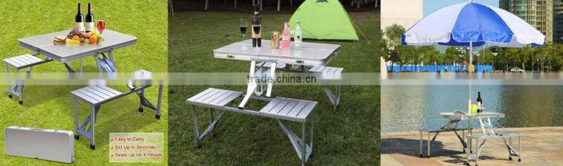 FOLDING CAMPING TABLE FOLDAWAY PICNIC PORTABLE BENCH SET4 PERSONS PLASTIC SEAT