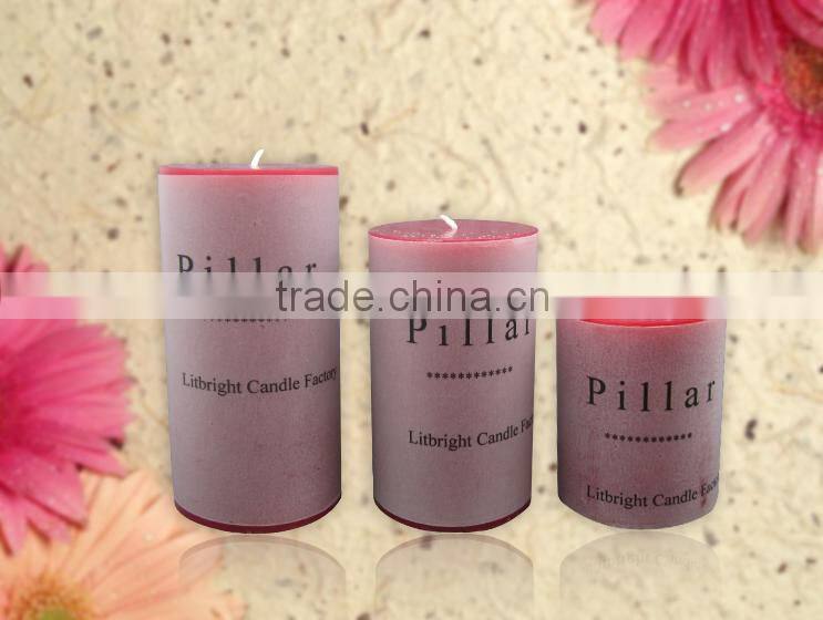 white solid pillar/ multi-colored solid pillar candle
