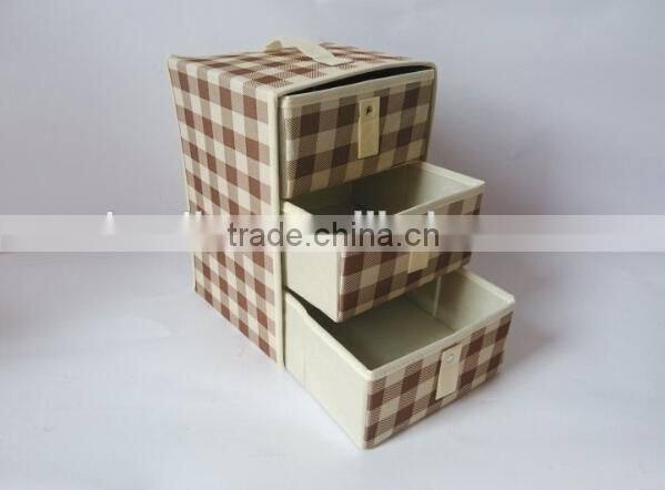 2015 New Year Laundry Small Floding Bamboo Canvas Storage Bins