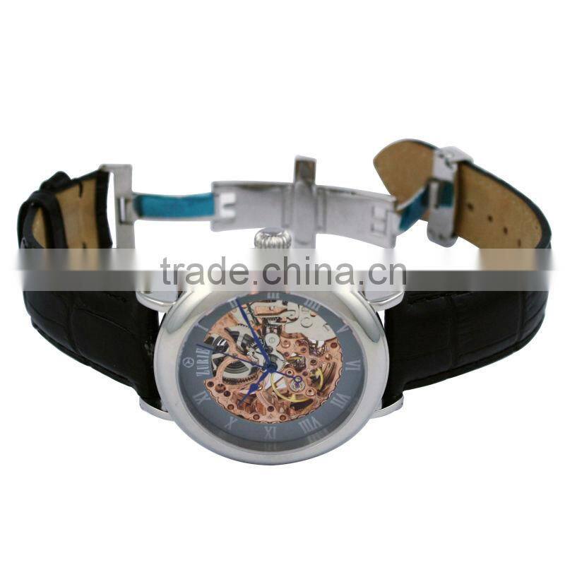 ZUSK01G Classic fashion style skeleton 316L stainless steel 3 atm Automatic movtu luxury watch