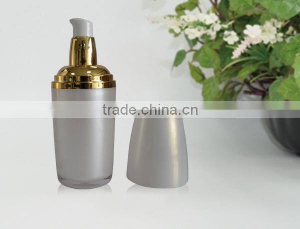 2015 Unique Oval Lotion Pump Bottle with Gold Collar 30ml 50ml 120ml