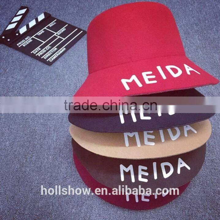 Letter MEIDA Printed Fedora Hats Wholesale Wool Dome Hat Korean Bucket Hat