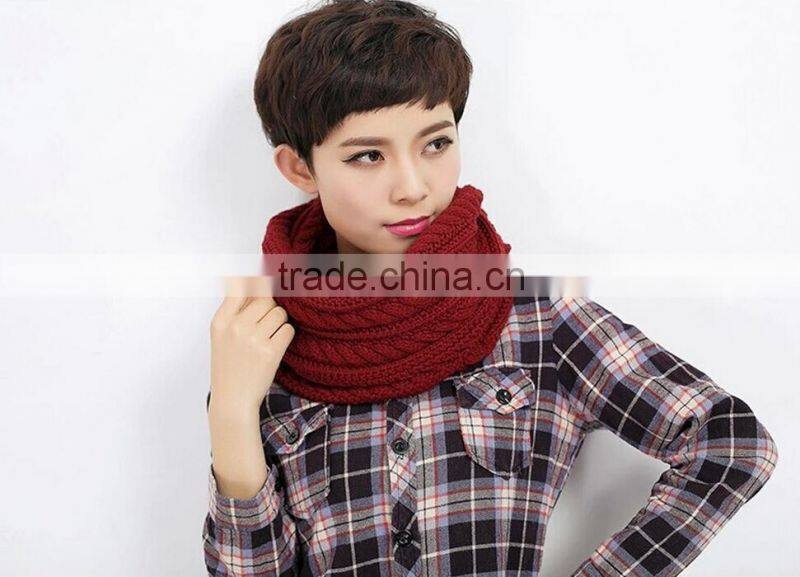 New Arrvial Winter Women Pattern Knitted Loop Wool Scarf